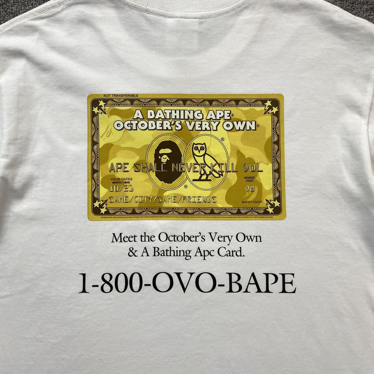Remera Bape x OVO Card Blanca