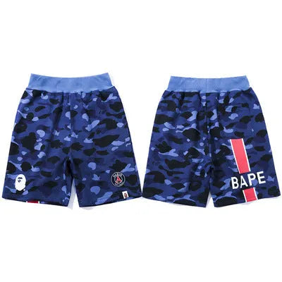 Bape X PSG Sweat Shorts Azul