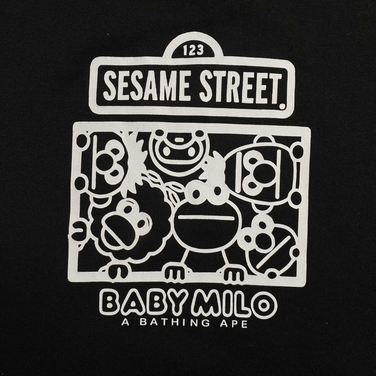 Remera Bape x Sesame Street Negra