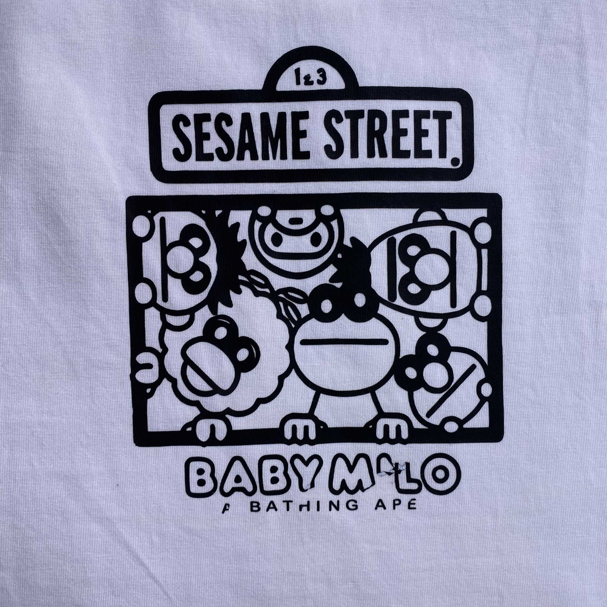 Remera Bape x Sesame Street Blanca