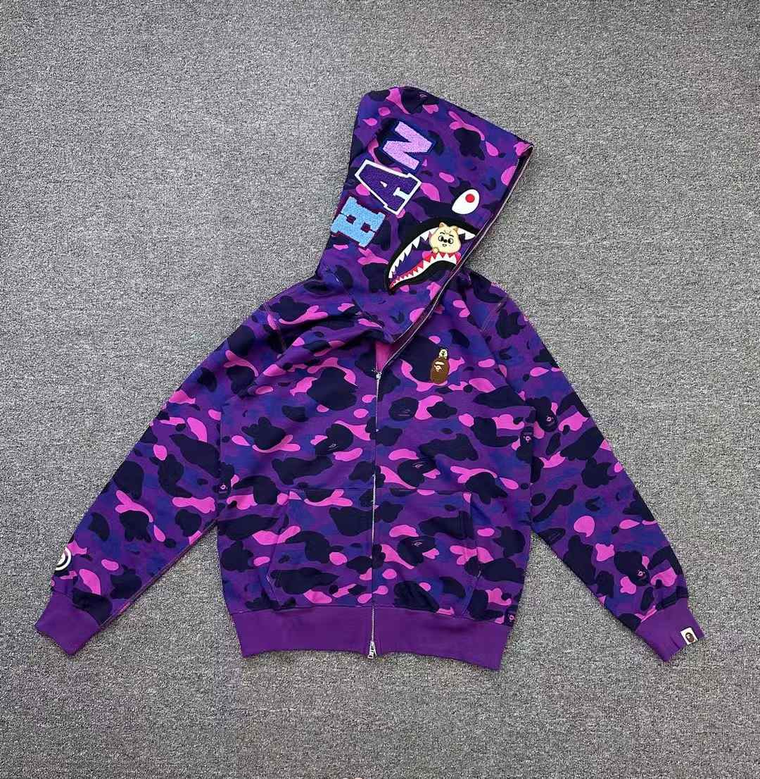 Campera Bape x Stray Kids Han Shark Violeta