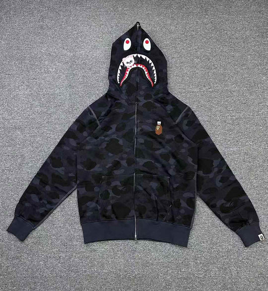 Campera Bape x Stray Kids Hyunjin Shark Negra