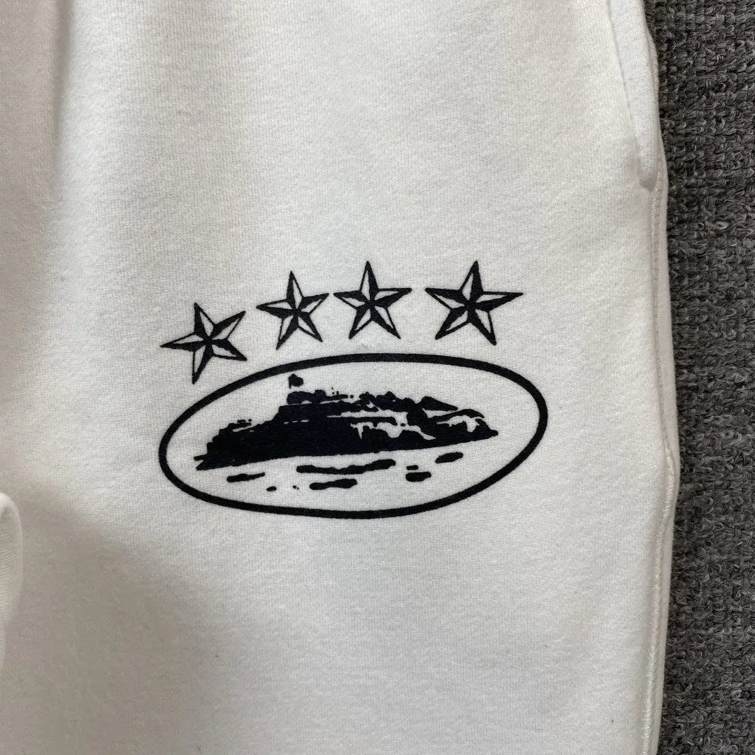 Pantalon Corteiz Alcatraz 4 Starz Blanco
