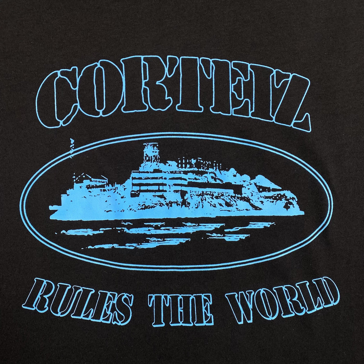 Remera Corteiz Alcatraz Rules The World Negra