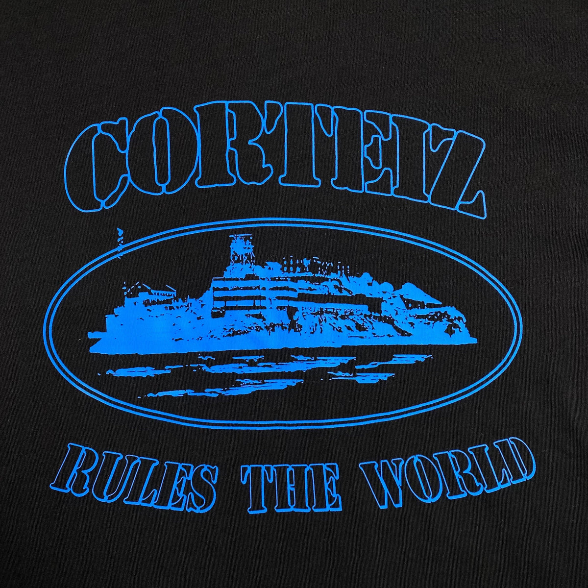 Remera Corteiz Alcatraz Rules The World Negra