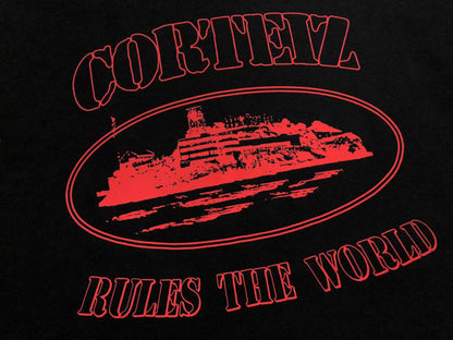 Remera Corteiz Alcatraz Rules The World Negra
