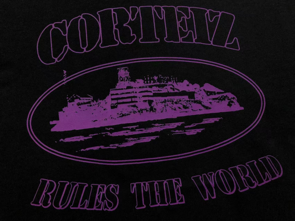 Remera Corteiz Alcatraz Rules The World Negra