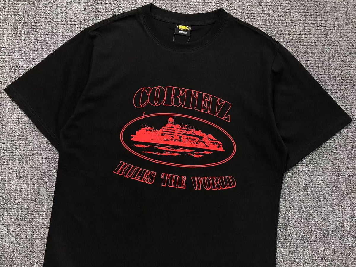 Remera Corteiz Alcatraz Rules The World Negra