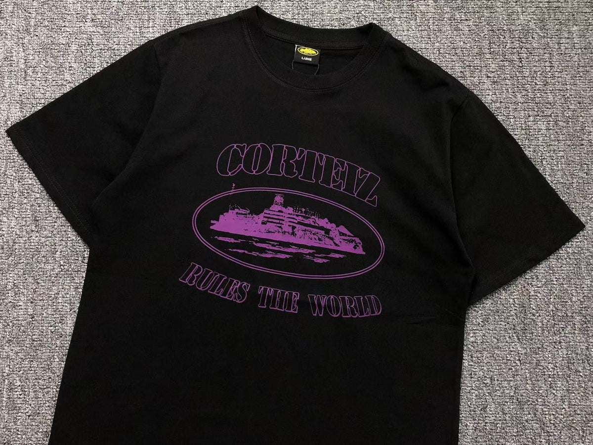 Remera Corteiz Alcatraz Rules The World Negra