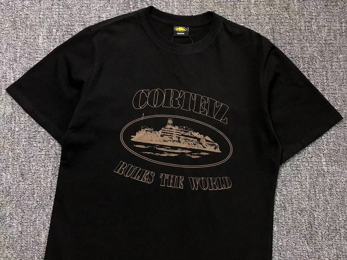 Remera Corteiz Alcatraz Rules The World Negra