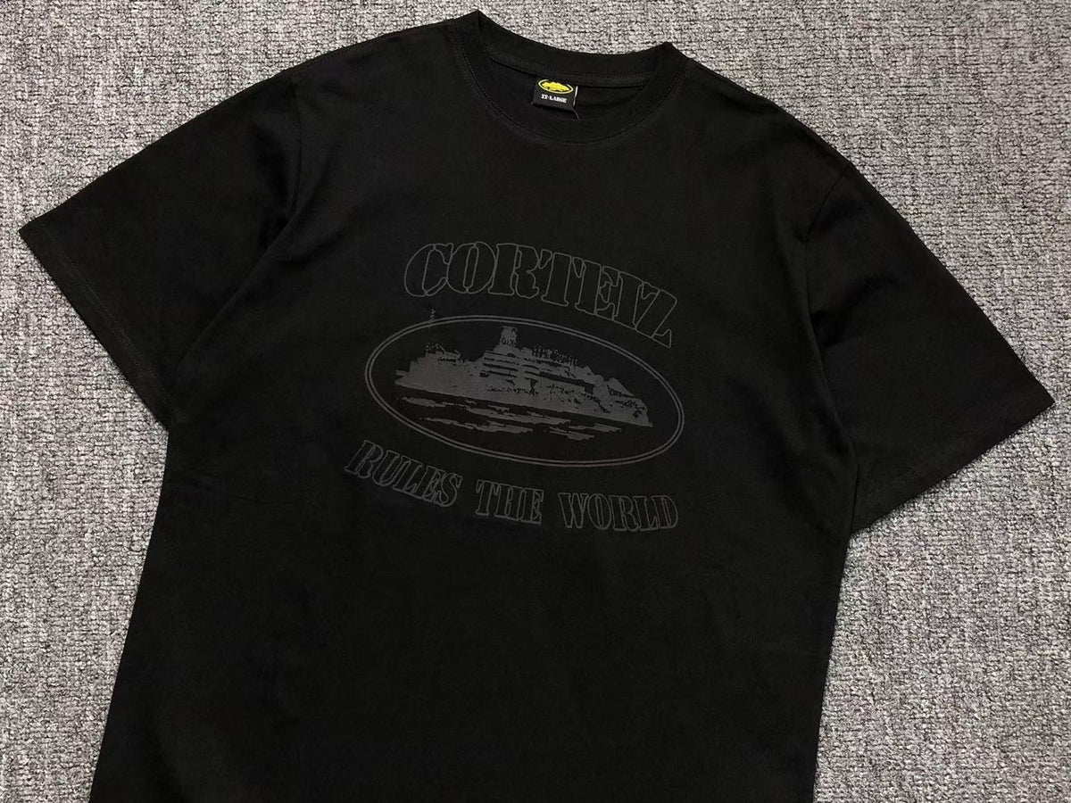 Remera Corteiz Alcatraz Rules The World Negra