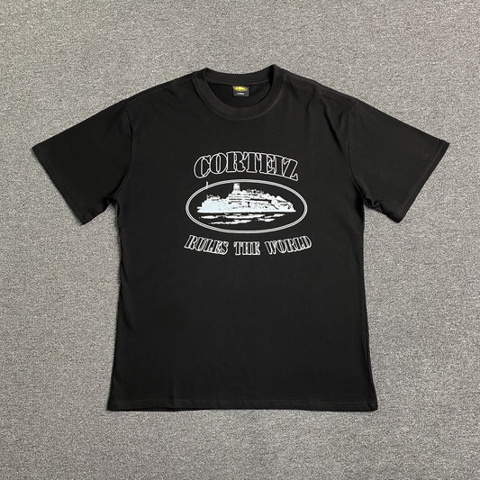 Remera Corteiz Alcatraz Rules The World Negra