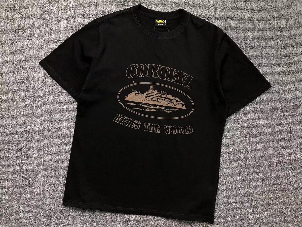 Remera Corteiz Alcatraz Rules The World Negra