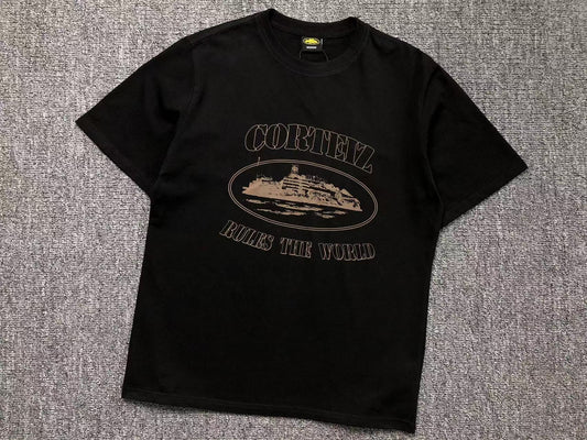 Remera Corteiz Alcatraz Rules The World Negra