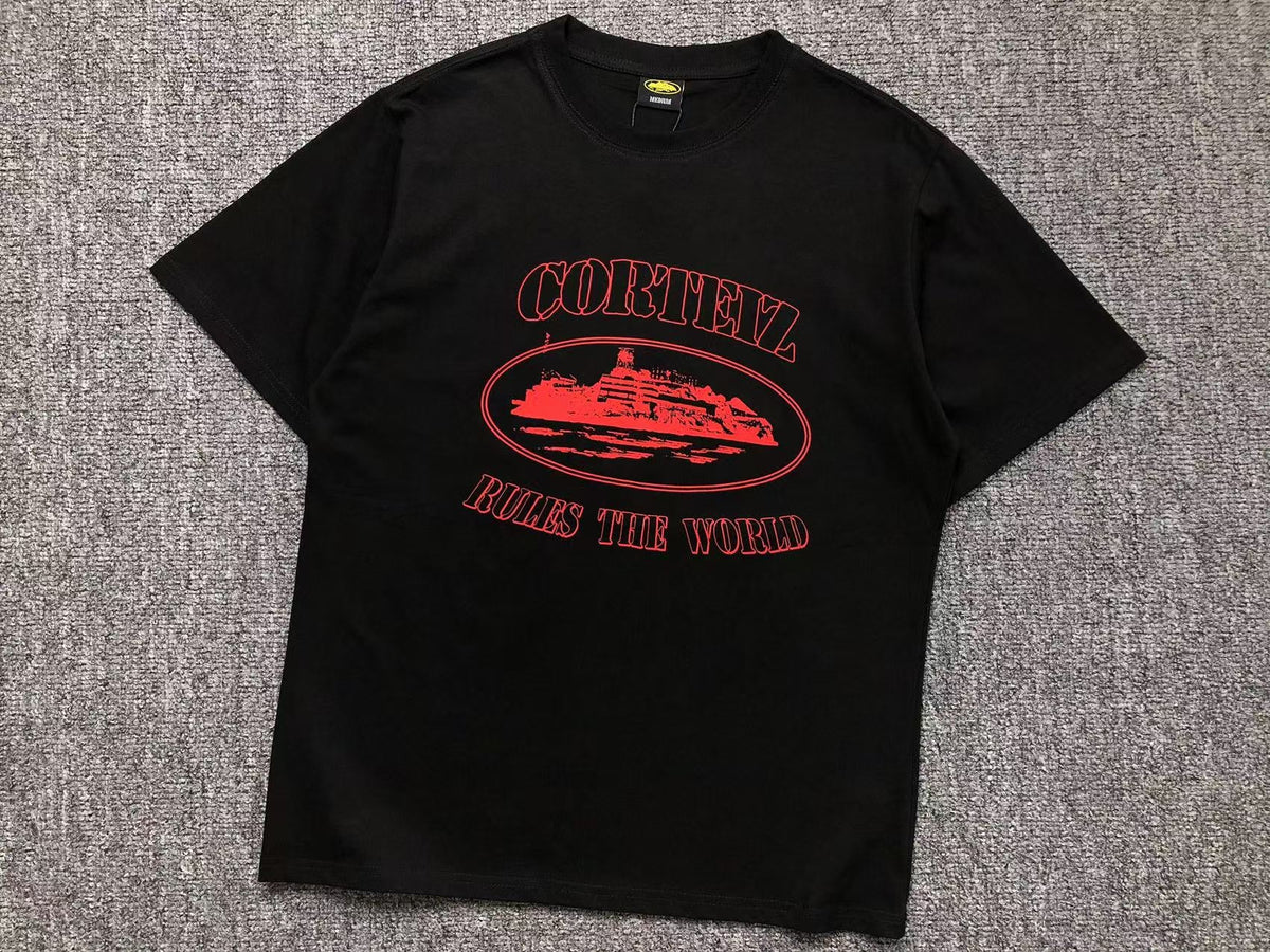 Remera Corteiz Alcatraz Rules The World Negra
