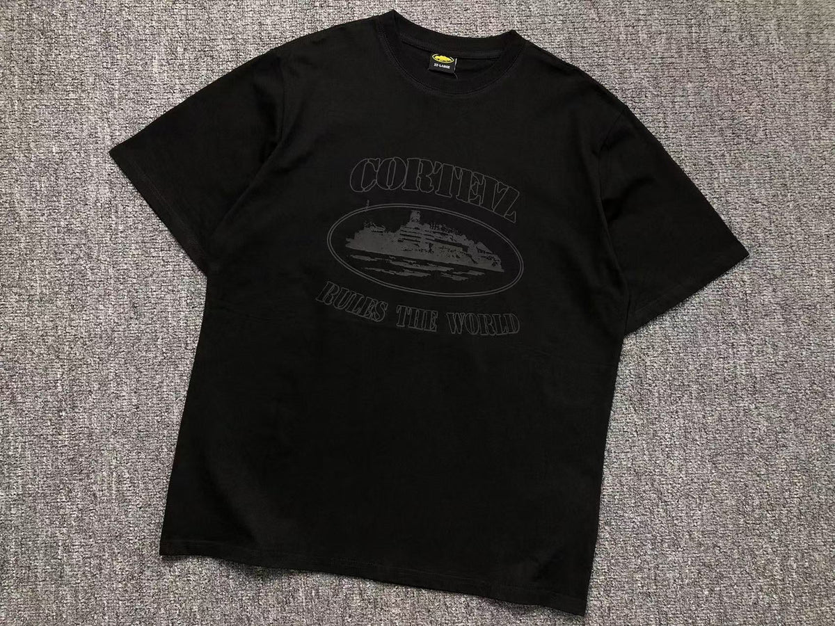 Remera Corteiz Alcatraz Rules The World Negra