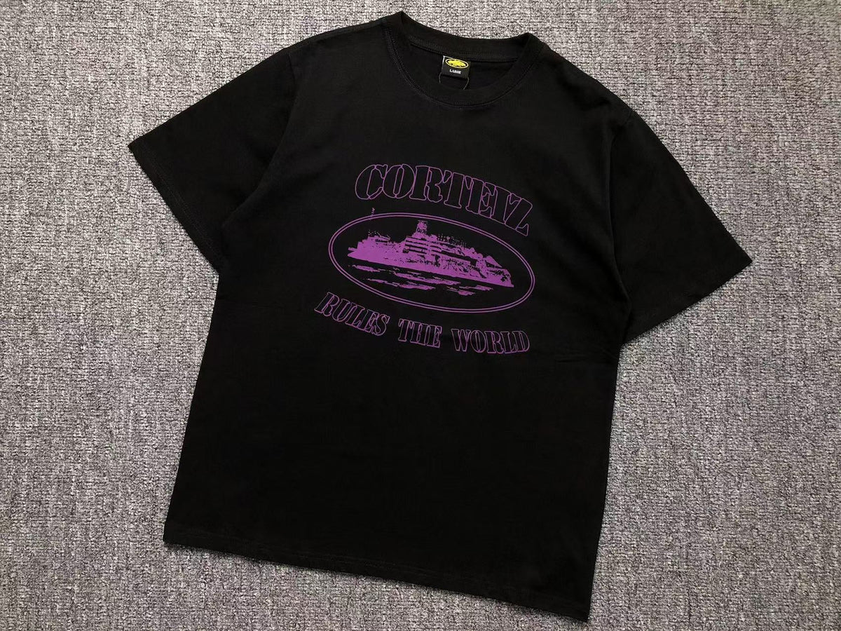 Remera Corteiz Alcatraz Rules The World Negra