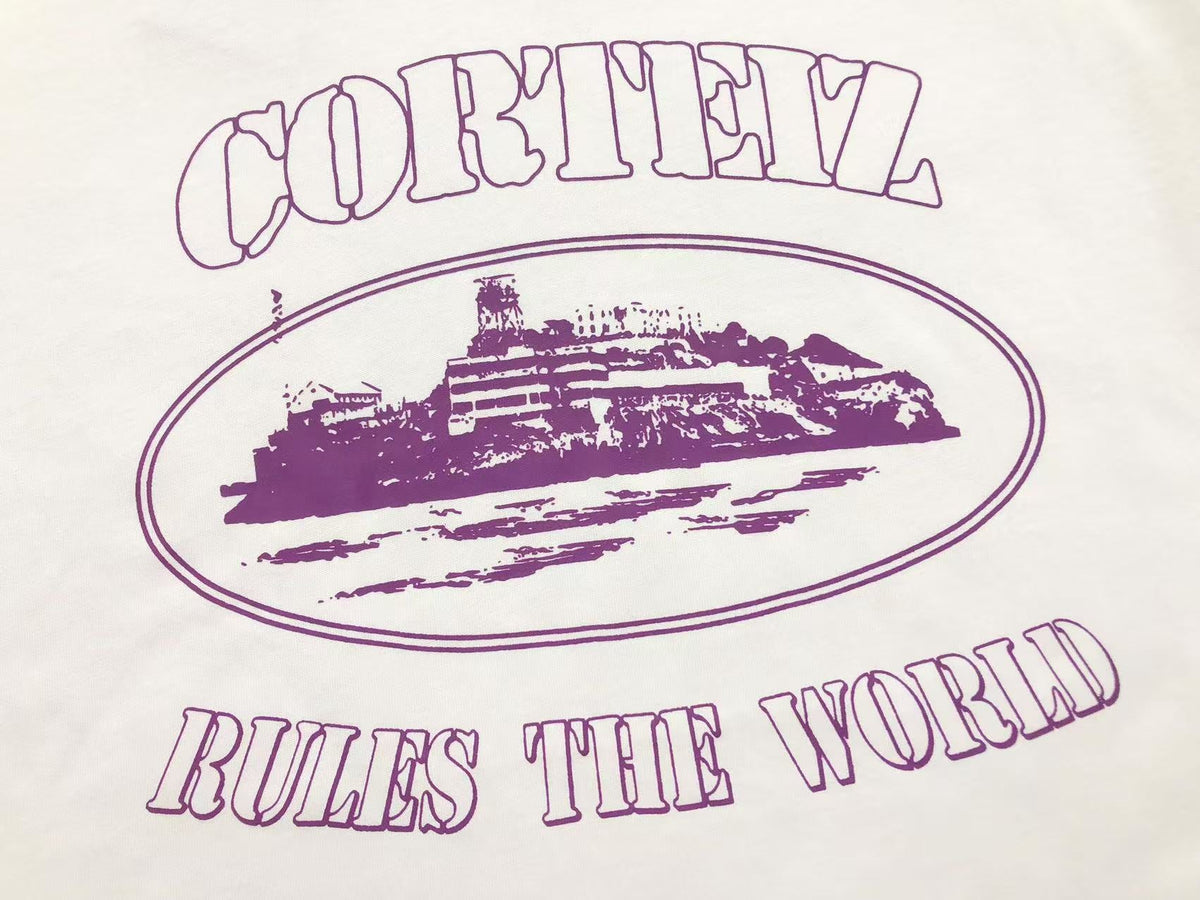 Remera Corteiz Alcatraz Rules The World Blanca
