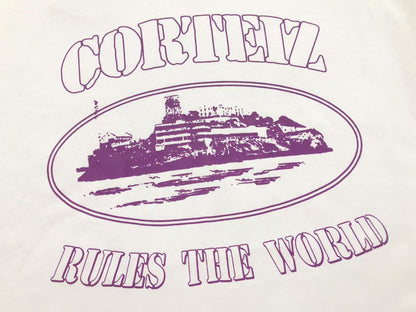 Remera Corteiz Alcatraz Rules The World Blanca