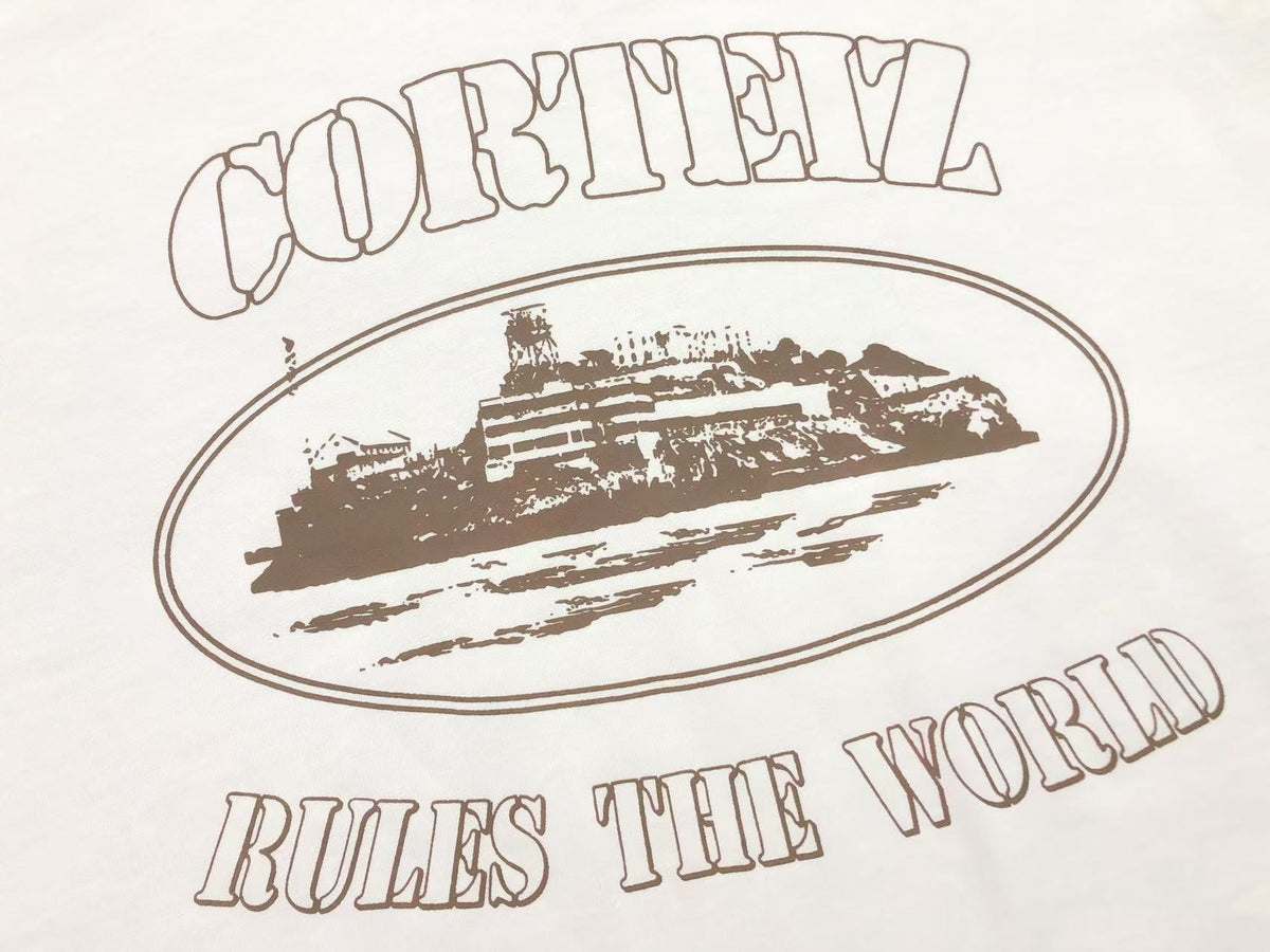 Remera Corteiz Alcatraz Rules The World Blanca