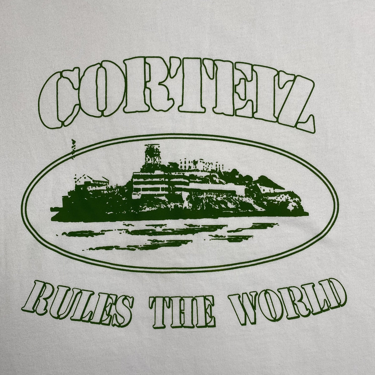 Remera Corteiz Alcatraz Rules The World Blanca
