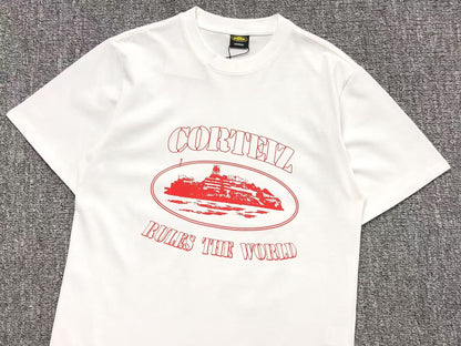 Remera Corteiz Alcatraz Rules The World Blanca