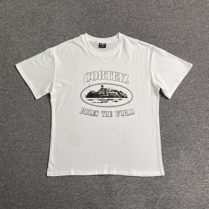 Remera Corteiz Alcatraz Rules The World Blanca