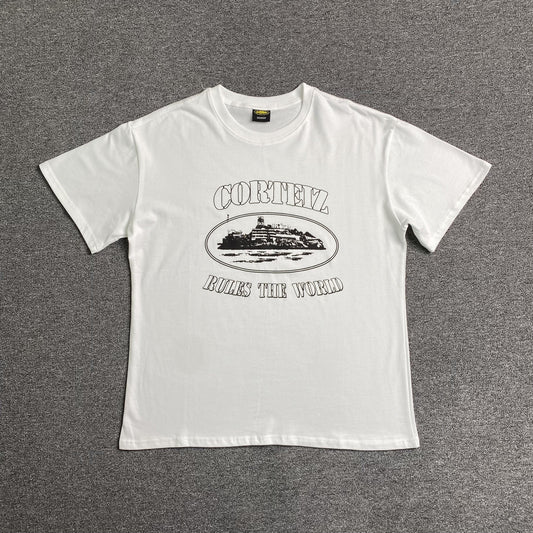 Remera Corteiz Alcatraz Rules The World Blanca