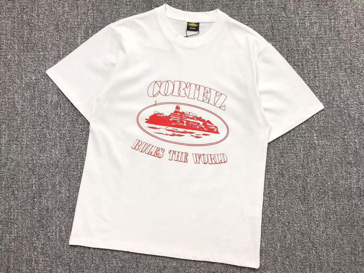 Remera Corteiz Alcatraz Rules The World Blanca