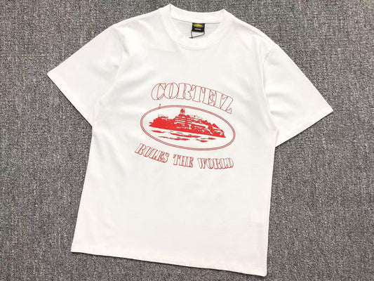 Remera Corteiz Alcatraz Rules The World Blanca