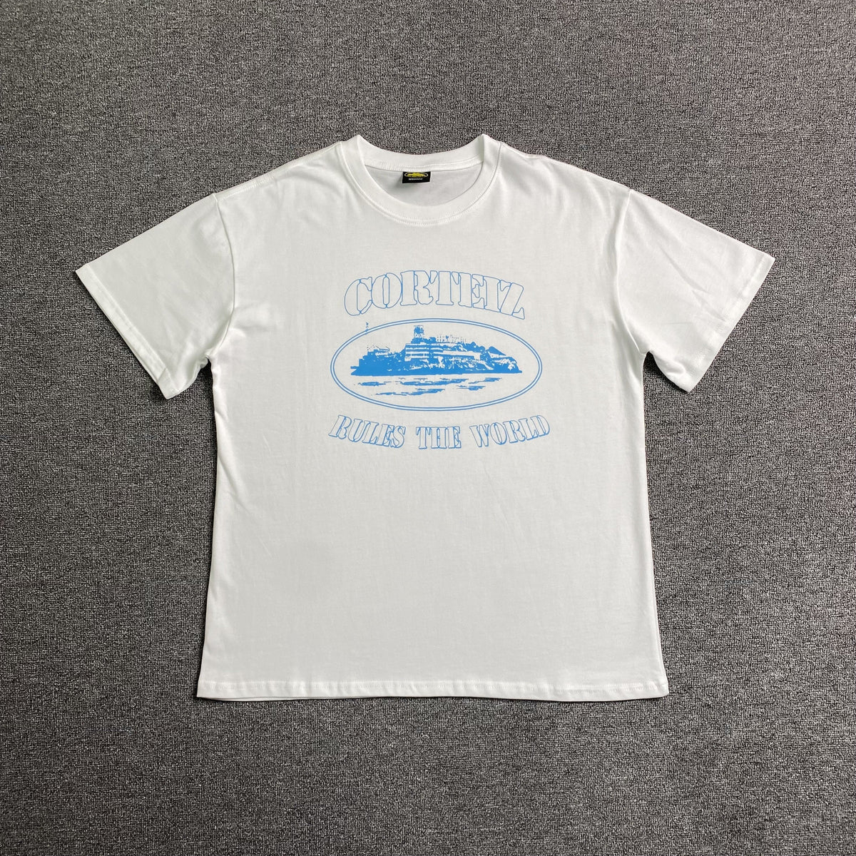 Remera Corteiz Alcatraz Rules The World Blanca