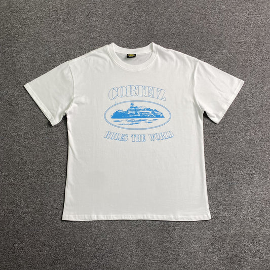 Remera Corteiz Alcatraz Rules The World Blanca