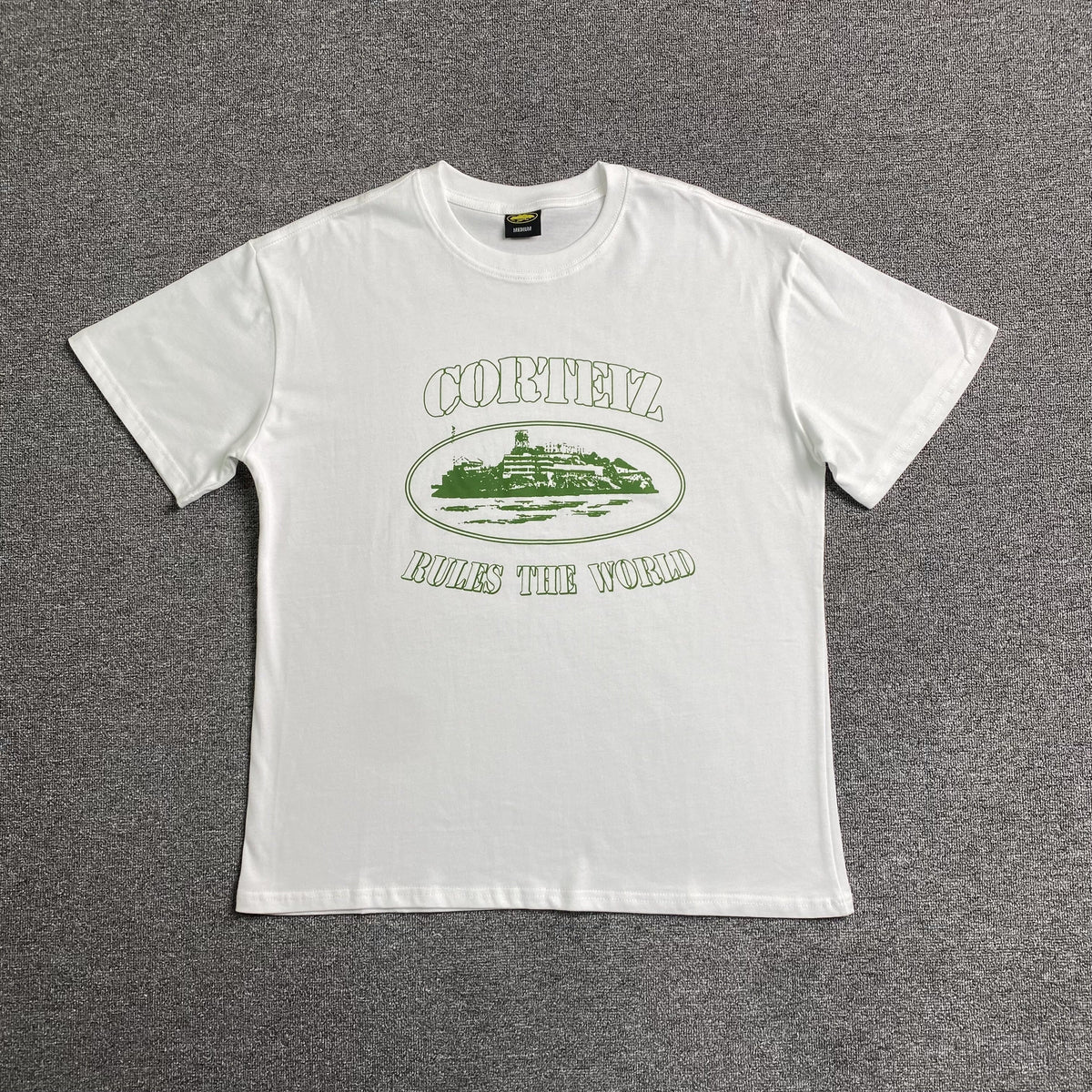 Remera Corteiz Alcatraz Rules The World Blanca