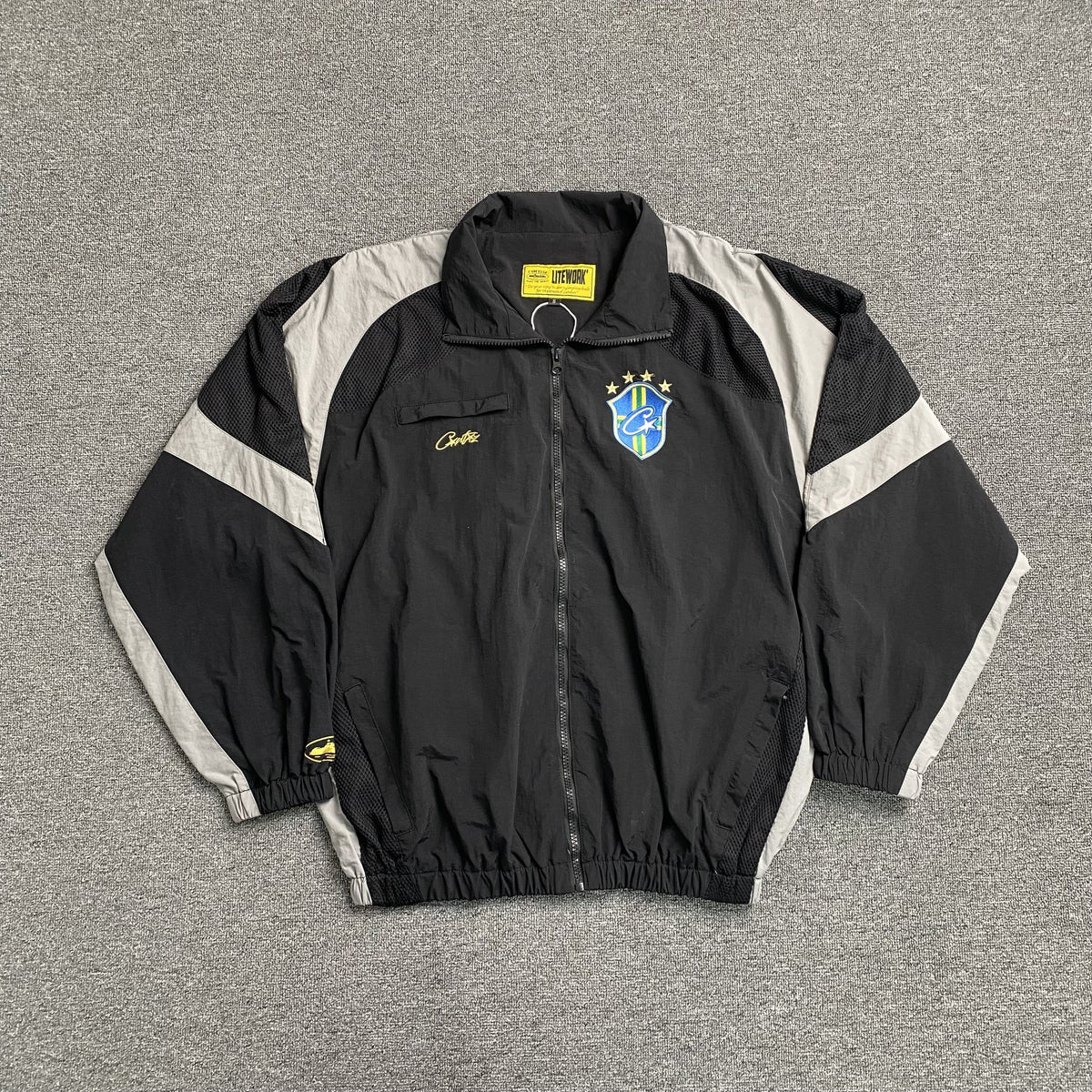 Campera Corteiz Brasil Olympic Shuku Negra