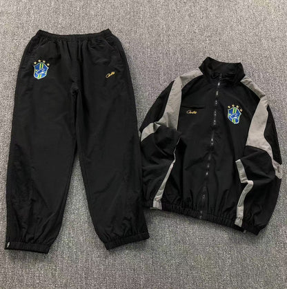 Conjunto Corteiz Brasil Olympic Shuku Negro