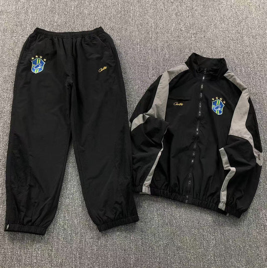 Conjunto Corteiz Brasil Olympic Shuku Negro