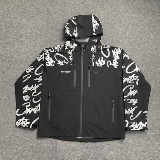 Campera Corteiz Elitework Waterproof Shell Negra