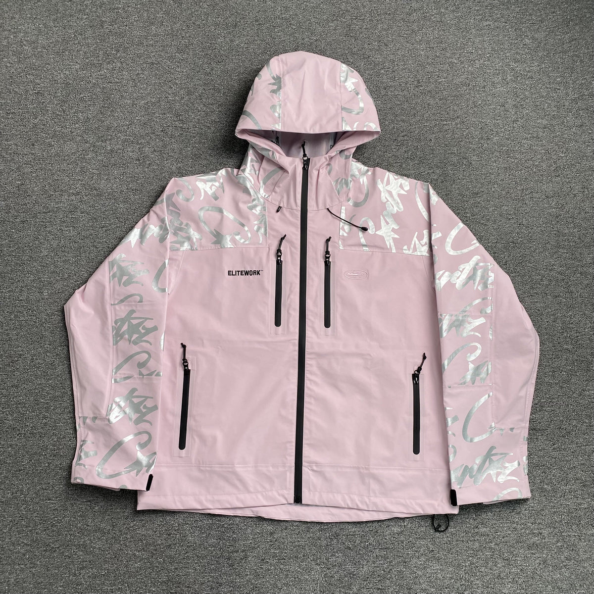 Campera Corteiz Elitework Waterproof Shell Rosa