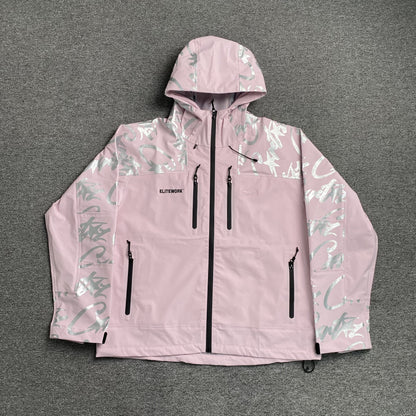 Campera Corteiz Elitework Waterproof Shell Rosa