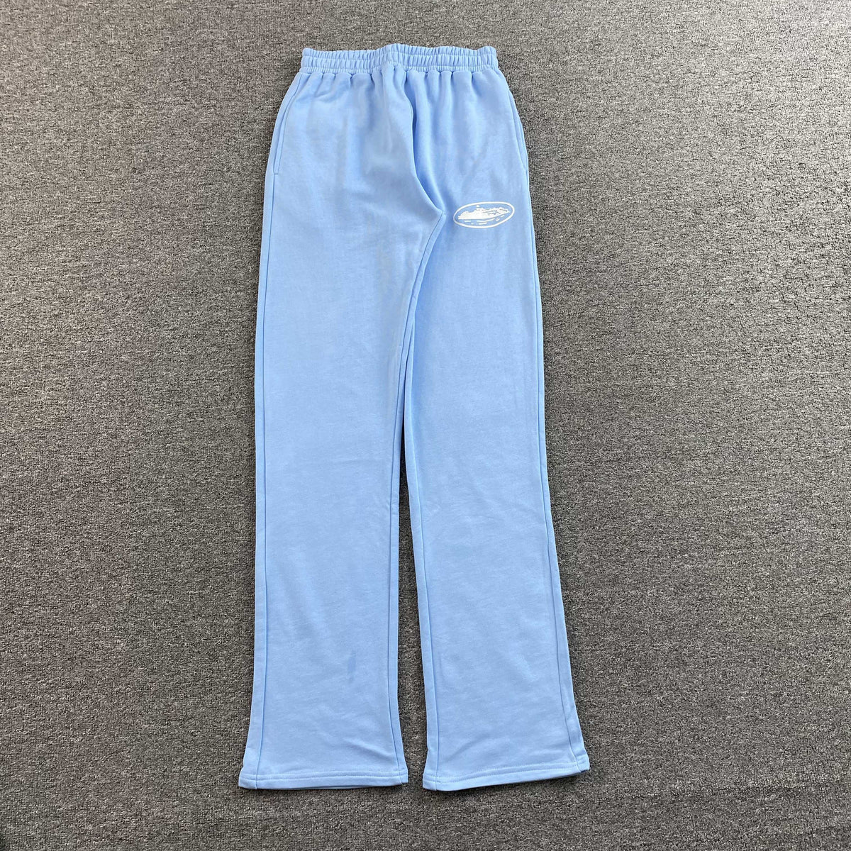 Pantalon Corteiz Island Puff Print Open Hem Celeste