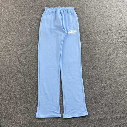 Pantalon Corteiz Island Puff Print Open Hem Celeste