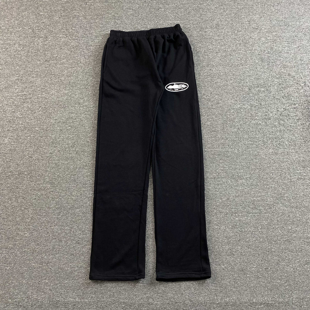 Pantalon Corteiz Island Puff Print Open Hem Negro