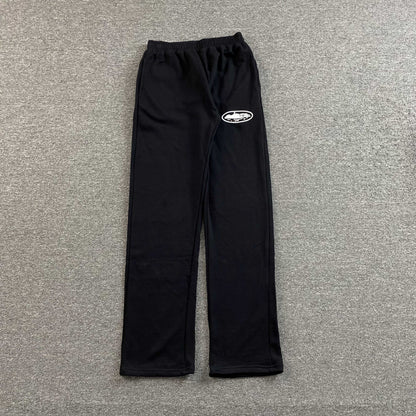 Pantalon Corteiz Island Puff Print Open Hem Negro