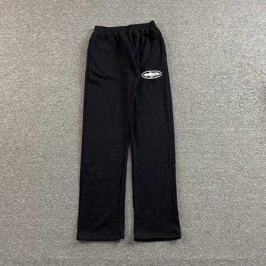 Pantalon Corteiz Island Puff Print Open Hem Negro