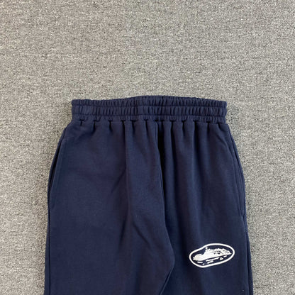 Pantalon Corteiz Island Puff Print Open Hem Navy