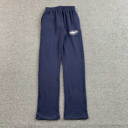 Pantalon Corteiz Island Puff Print Open Hem Navy