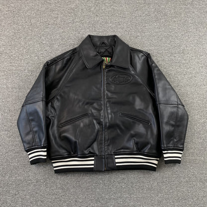 Campera Corteiz Da Skydive Cuero Negra