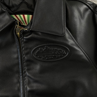 Campera Corteiz Da Skydive Cuero Negra