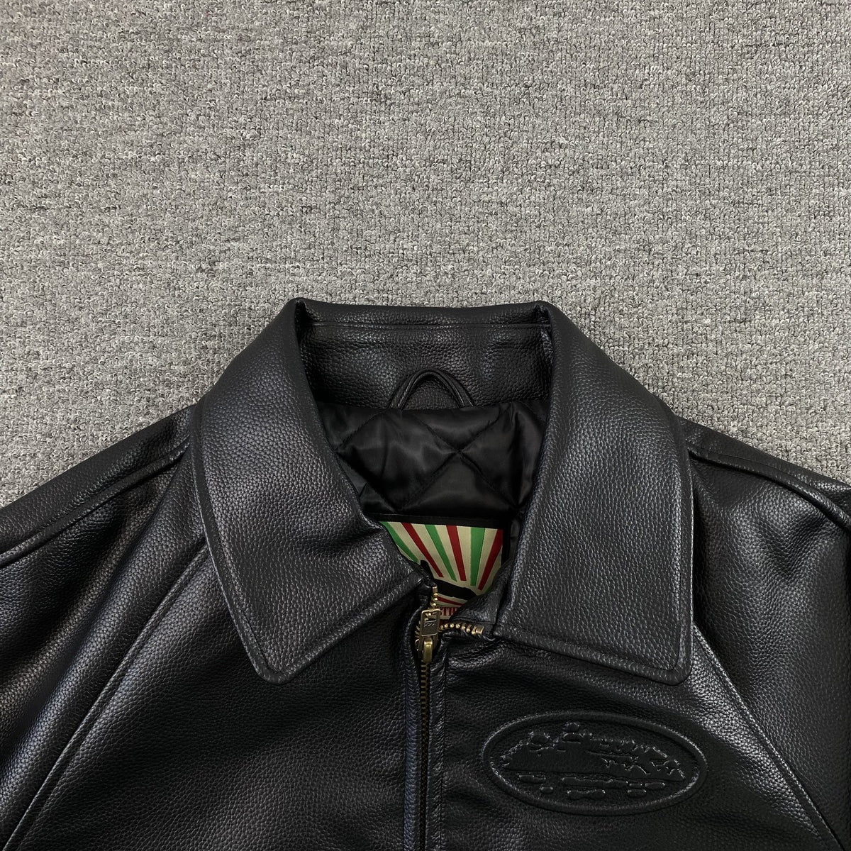 Campera Corteiz Da Skydive Cuero Negra