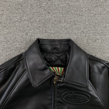 Campera Corteiz Da Skydive Cuero Negra